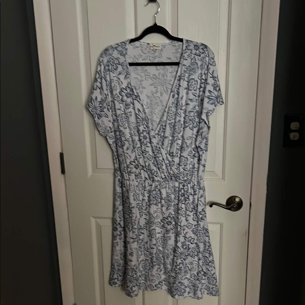 Floral Blue and White Dress